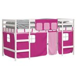 vidaXL Lit mezzanine enfants avec rideaux sans matelas rose 90x200cm