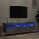 vidaXL Meubles TV muraux et lumières LED 2Pièces gris béton 80x30x40 cm
