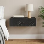 vidaXL Table d'appoint murale 59 x 34 5 x 17 cm Bois d'ingénierie Noir