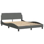 vidaXL Lit avec matelas gris foncé 140x190 cm tissu