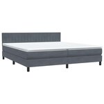 vidaXL Sommier à lattes de lit et matelas gris foncé 180x220cm velours