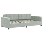 vidaXL Lit de jour avec gigogne et tiroirs gris clair 90x190cm velours