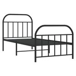 vidaXL Cadre de lit métal sans matelas avec pied de lit noir 80x200 cm