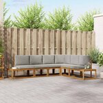 vidaXL Ensemble de canapés d'extérieur 6 Pièce Gris Naturel et Clair