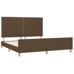 vidaXL Cadre de lit avec tête de lit Marron foncé 160x200 cm Tissu