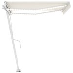 vidaXL Auvent automatique avec capteur de vent et LED 350x250 cm Crème