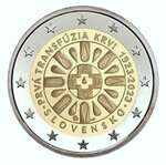 2 euros commémorative Slovaquie 2023 - 100 ans de la transfusion sanguine.