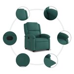 vidaXL Fauteuil inclinable vert foncé tissu