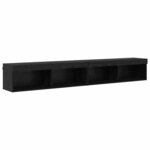 vidaXL Ensemble meuble TV avec LED Chêne noir Bois d'ingénierie