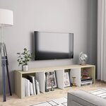 Vidaxl bibliothèque/meuble tv blanc et chêne sonoma 143 x 30 x 36 cm