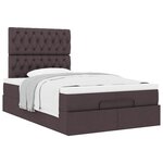 vidaXL Cadre de lit ottoman avec matelas marron foncé 120x200 cm tissu