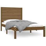 vidaXL Cadre de lit sans matelas marron miel 100x200 cm bois massif