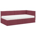 vidaXL Cadre de lit d'angle avec matelas 2 Pièces Gris Velours