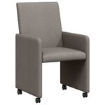 vidaXL Chaises de Salle à Manger avec Roues 2 pc tissu Taupe