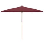 vidaXL Parasol de jardin avec mât en bois rouge bordeaux 299x240 cm