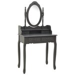 vidaXL Ensemble de coiffeuse avec tabouret Gris 75x69x140 cm Paulownia