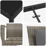 vidaXL Ensemble de salle à manger pour jardin 7 Pièces Gris Poly rotin