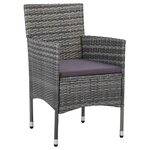 vidaXL Ensemble de salle à manger pour jardin 3 Pièces Gris Poly rotin