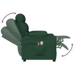 vidaXL Fauteuil électrique de massage Vert foncé Tissu