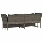 vidaXL Canapé de jardin avec coussins Gris Résine tressée