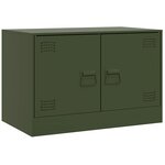 vidaXL Meubles TV 2 Pièces vert olive 67x39x44 cm acier