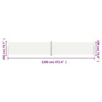 vidaXL Auvent latéral rétractable Crème 200x1200 cm