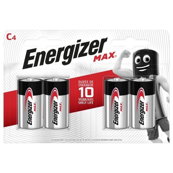 Piles Alcalines Energizer Max C/LR14, pack de 4