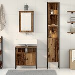 vidaXL Meuble lavabo salle de bain avec évier intégré en bois ancien en bois reconstitué
