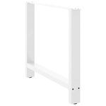 vidaXL Pieds de table à manger Blanc 2 pièces 100 x (72-73) cm Acier