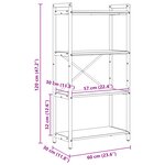 vidaXL Bibliothèque Sonoma gris 60 x 30 x 118 cm Bois d'ingénierie
