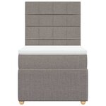 vidaXL Sommier à lattes de lit avec matelas Taupe 100x200 cm Tissu