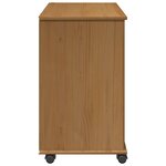 vidaXL Cabinet roulant avec roue Marron miel 63 5 x 39 x 65 5 cm
