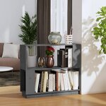 vidaXL Bibliothèque/Séparateur de pièce Gris 80x25x70 cm Pin massif
