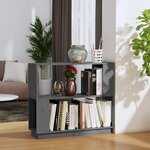 vidaXL Bibliothèque/Séparateur de pièce Gris 80x25x70 cm Pin solide