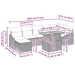 vidaXL Set de canapé de jardin 8 pièces avec coussins en poly rotin beige