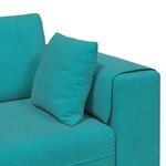 vidaXL Canapé avec coussin 3 Pièces Turquoise Velours
