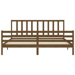 vidaXL Cadre de lit avec tête de lit marron miel 200x200cm bois massif