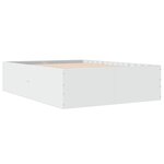 vidaXL Cadre de lit blanc 135x190 cm bois d'ingénierie