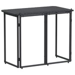 VidaXL Table de jardin pliante noir 90 x 51 x 75 cm polyrotin