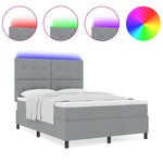 vidaXL Lit à ressorts avec matelas gris clair 160 x 200 cm en tissu.