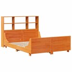 vidaXL Lit bibliothèque sans matelas cire marron 140x190cm bois massif