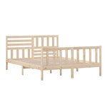 vidaXL Cadre de lit 150x200 cm Très grand Bois massif