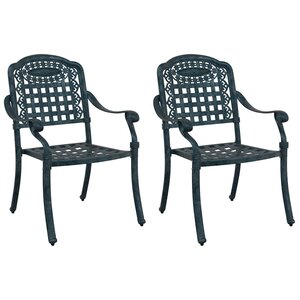 vidaXL Chaise de jardin 2 Pièces Vert 55 x 56 5 x 91cm Aluminium