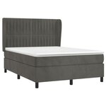 vidaXL Sommier à lattes de lit et matelas Gris foncé 140x190cm Velours