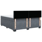 vidaXL Sommier à lattes de lit et matelas Gris foncé 200x200cm Velours