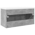 vidaXL Armoire lavabo de salle de bain avec bassin intégré gris béton