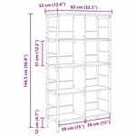 vidaXL Étagère Chêne artisanal 82 x 32 x 144 5 cm Bois d'ingénierie