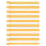 vidaXL Écran de balcon Blanc et jaune 120x500 cm Tissu Oxford