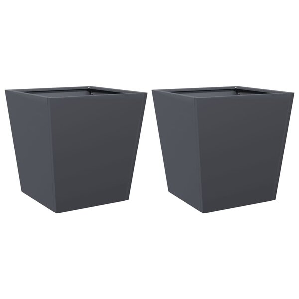 vidaXL Jardinières 2 Pièces anthracite 40x40x40 cm acier