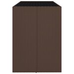 vidaXL Table de bar et dessus en verre marron 185x80x110 cm poly rotin